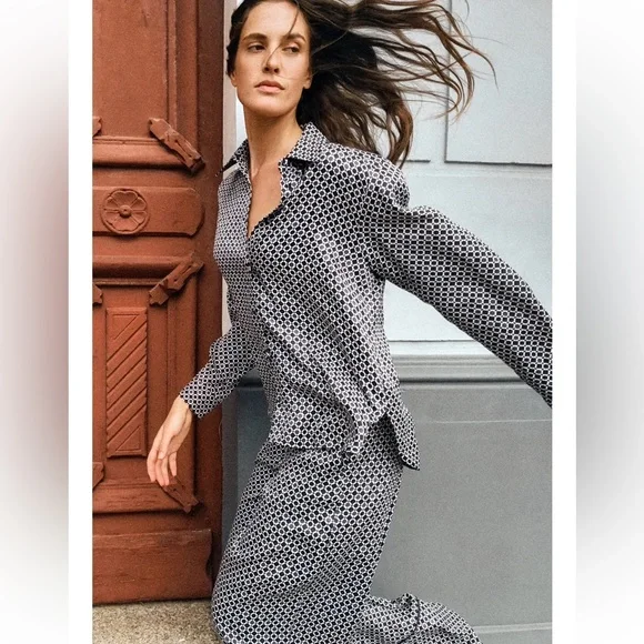 Zara Satin Pant and Shirt Pajama Set
